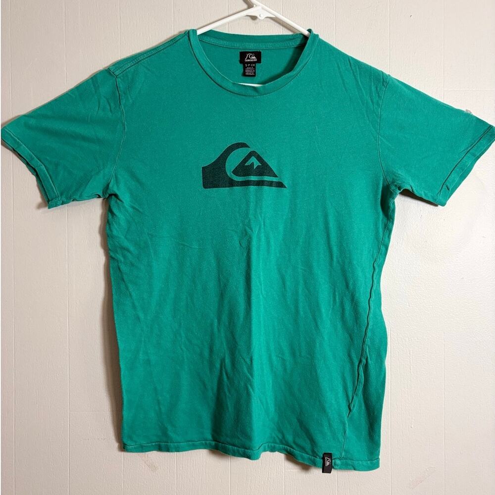 Quiksilver Small Green Front Logo Short Sleeve T Shirt